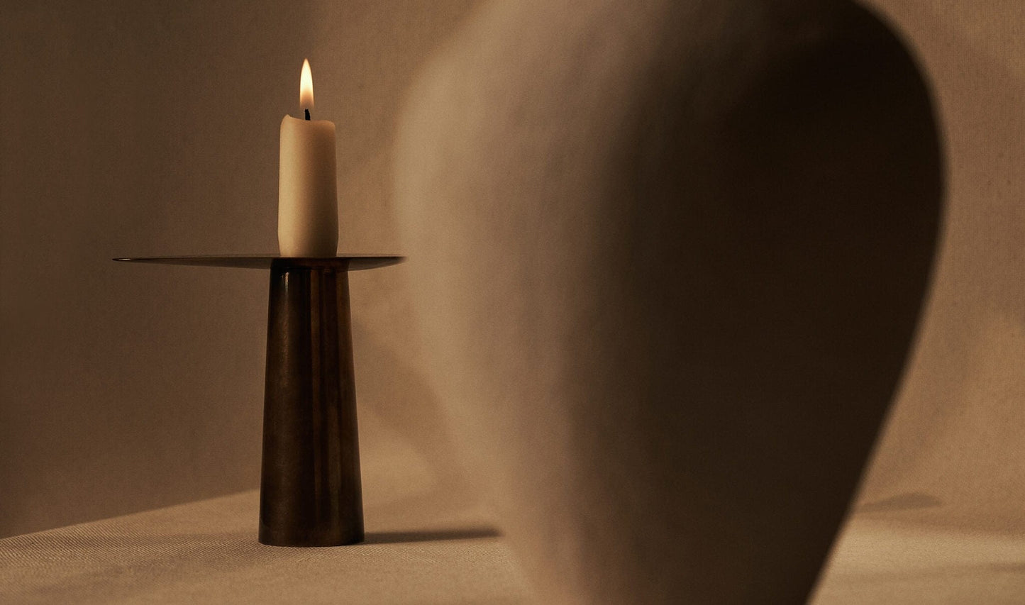 Duo Candle Holder, Brass by Knnox