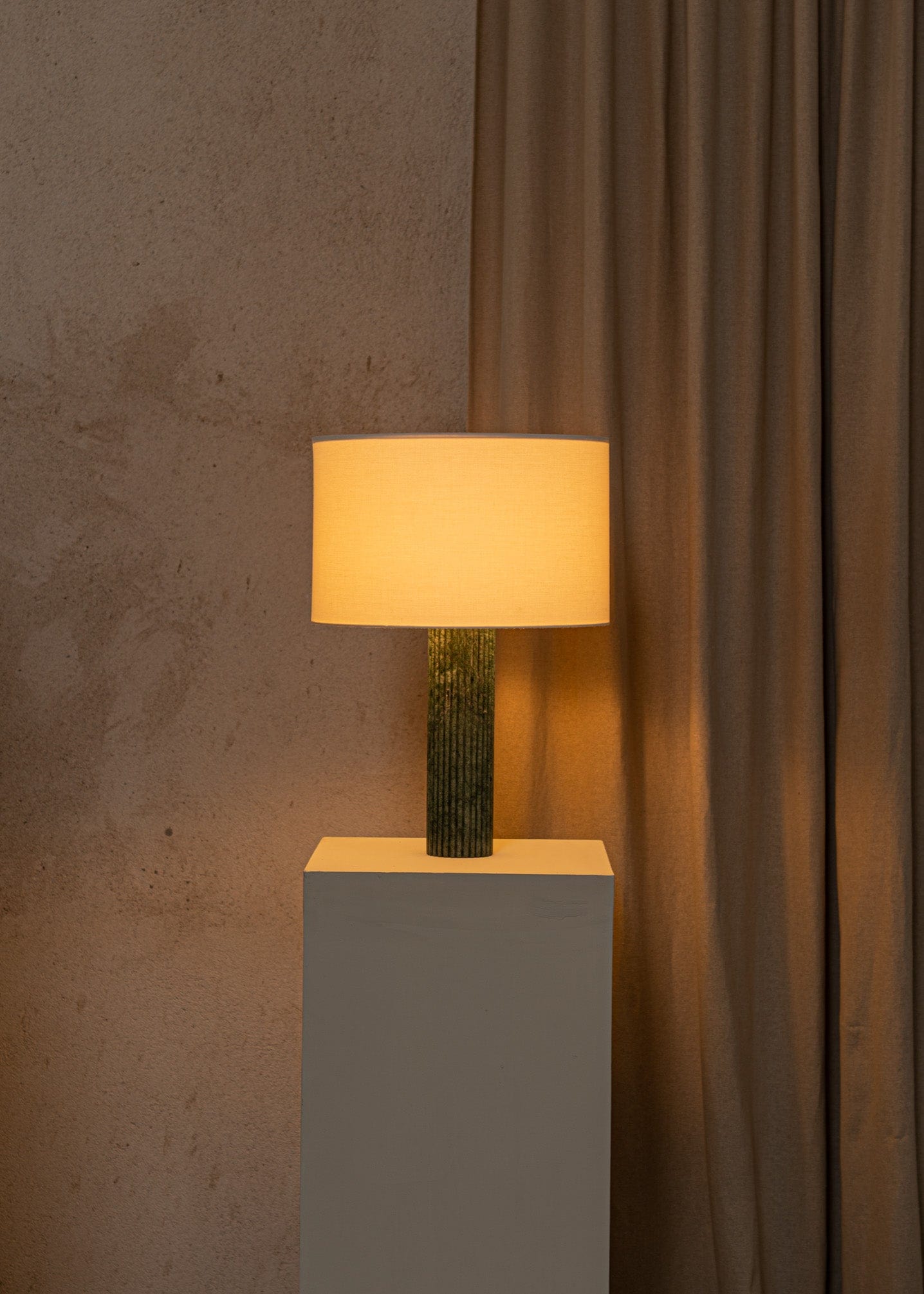 Fluta Table Lamp - Green Marble Lamp