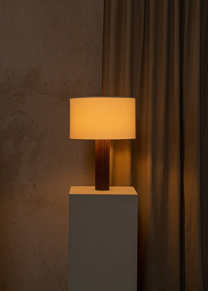 Fluta Table Lamp in Walnut Wood by Simone & Marcel Table Lamps