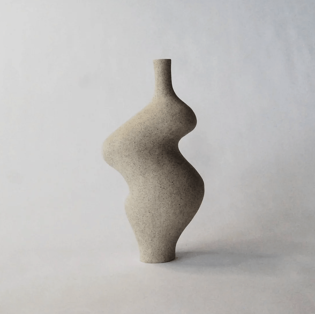 Form Vase #49 in Speckled Beige by Whitney Bender