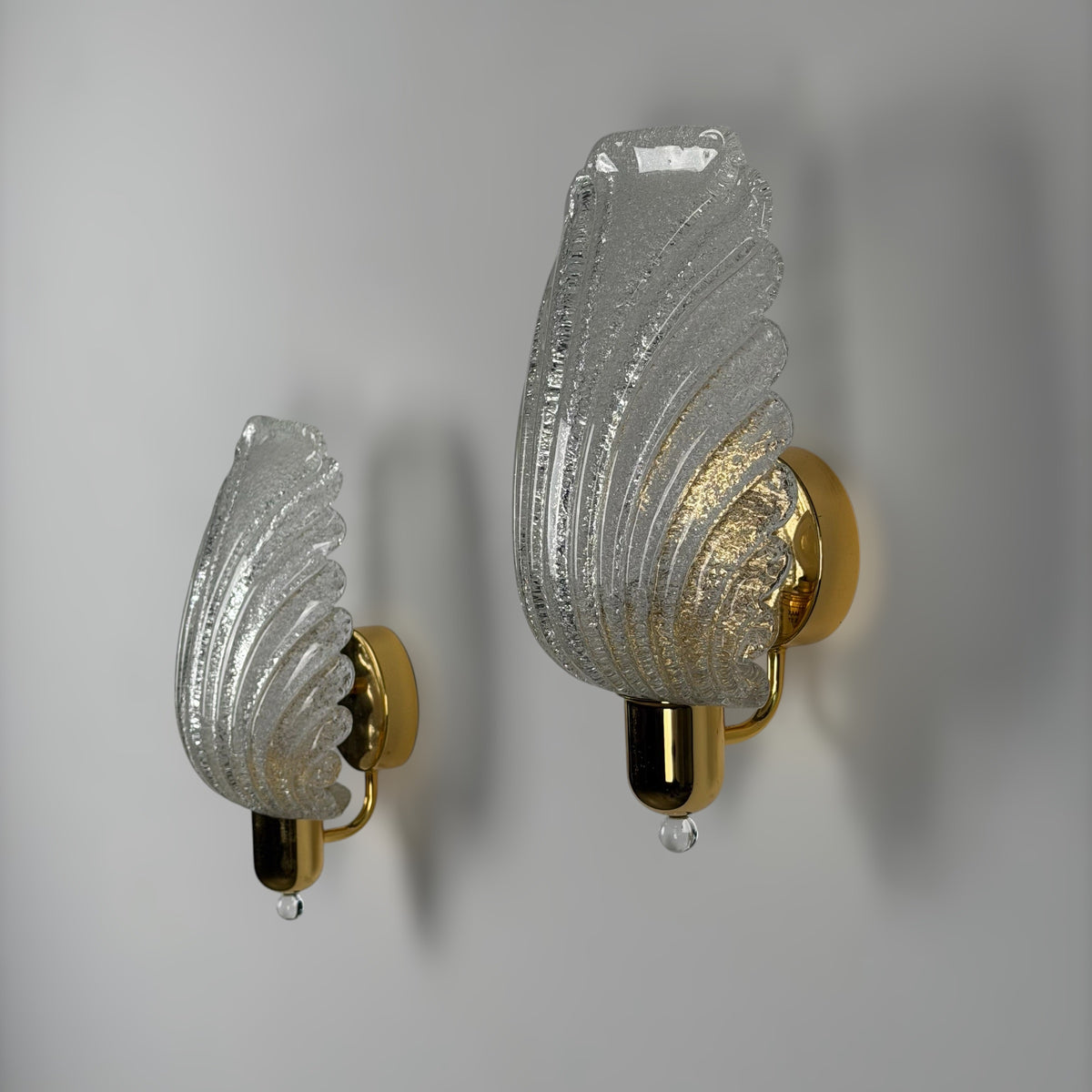 Pair of Wing Murano Glass Wall Sconces by Barovier & Toso, 1980s Sconces
