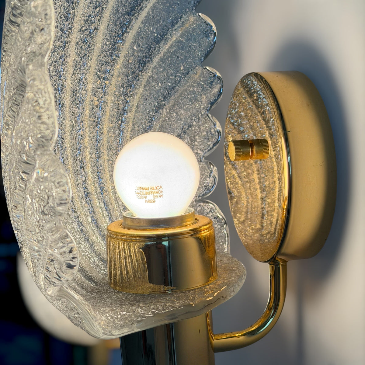 Pair of Wing Murano Glass Wall Sconces by Barovier & Toso, 1980s Sconces