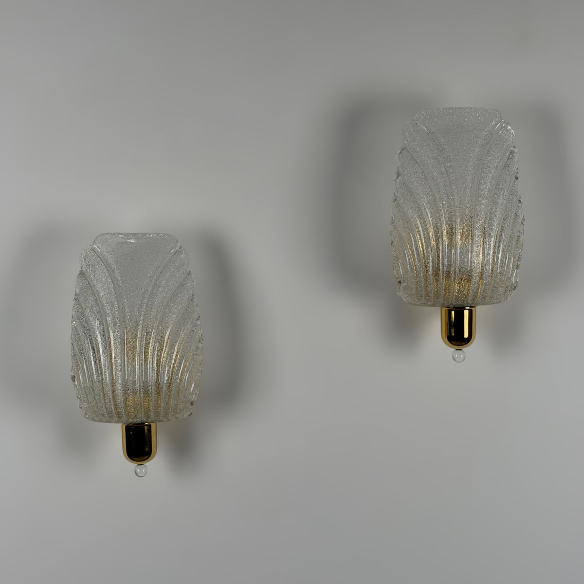 Pair of Wing Murano Glass Wall Sconces by Barovier & Toso, 1980s Sconces