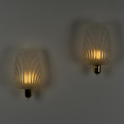 Pair of Wing Murano Glass Wall Sconces by Barovier & Toso, 1980s Sconces