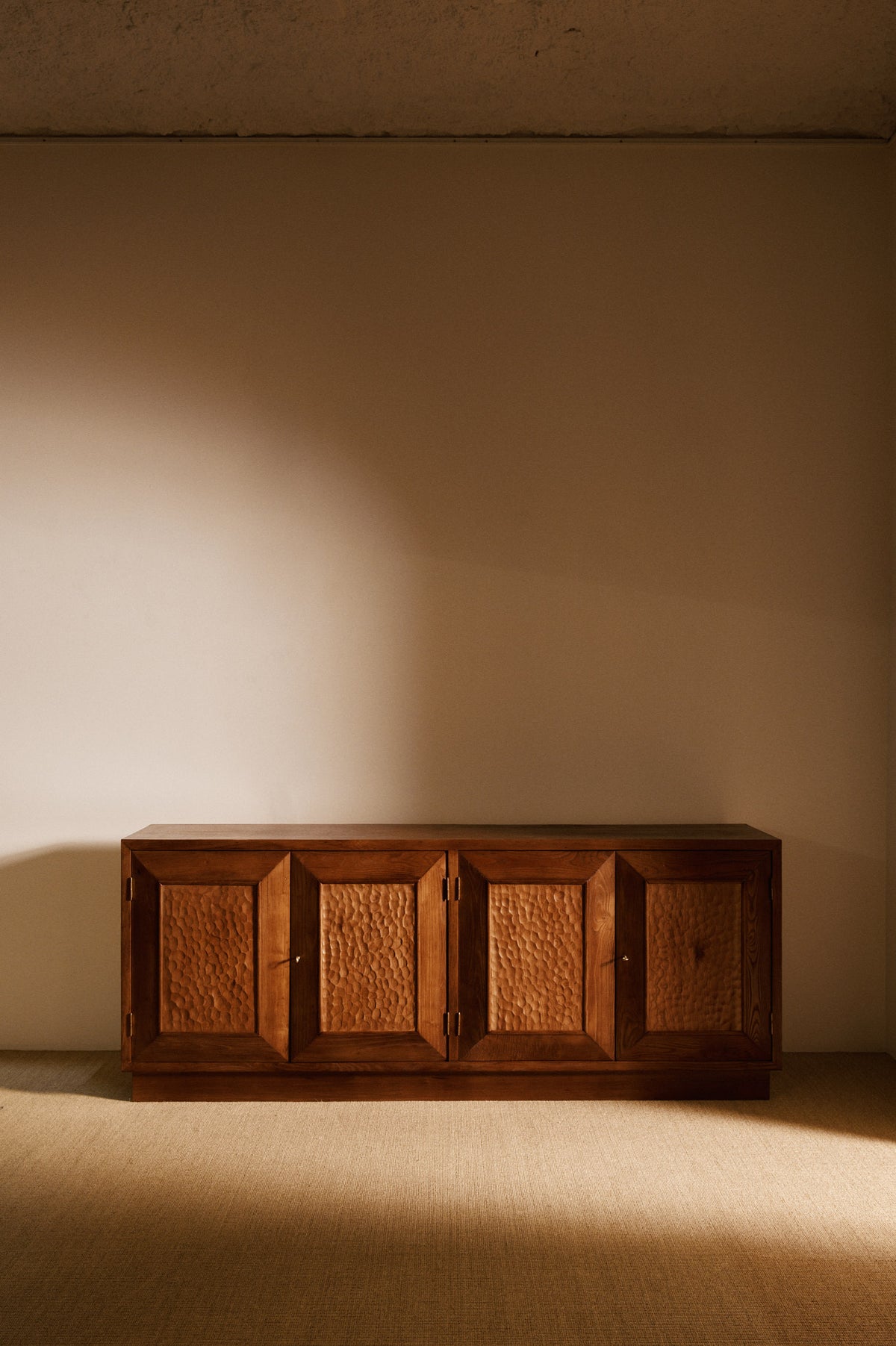 Italian hand carved wood sideboard front view