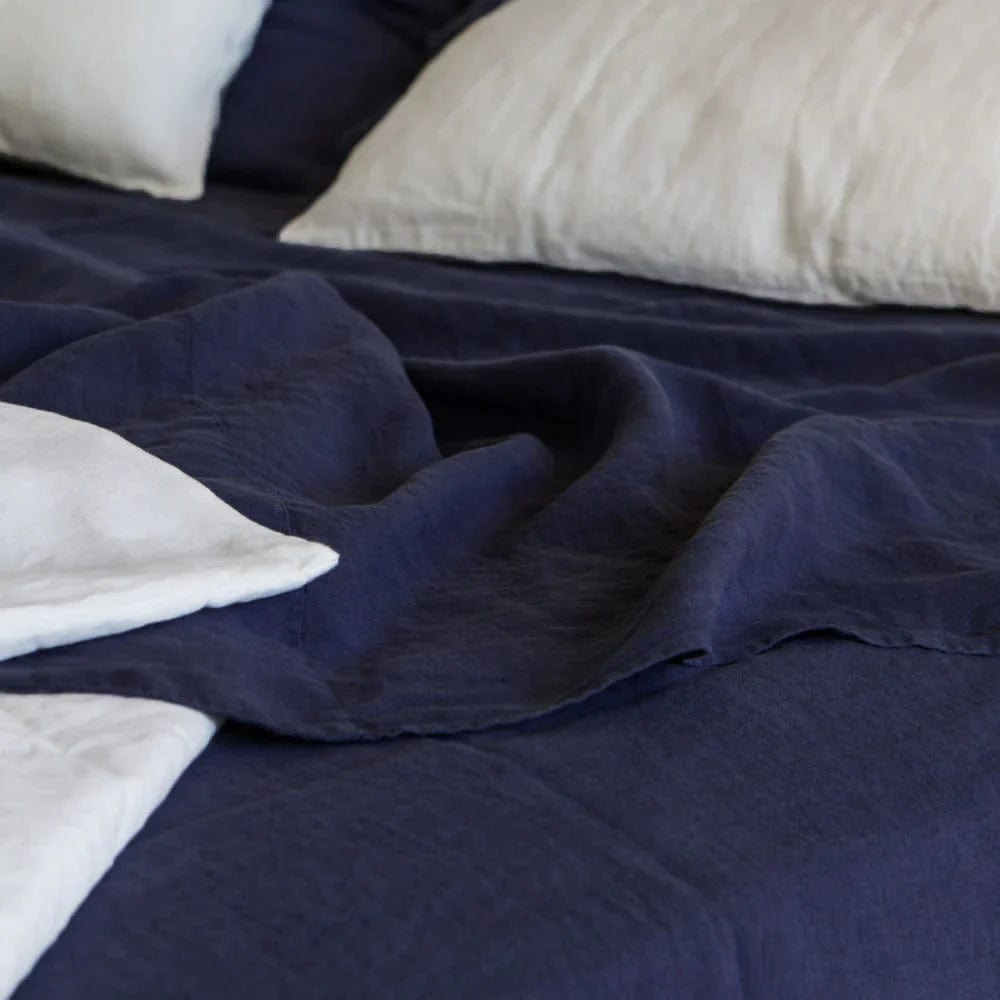 Italian-crafted Linen - Duvet Cover Decor King / Deep Blue