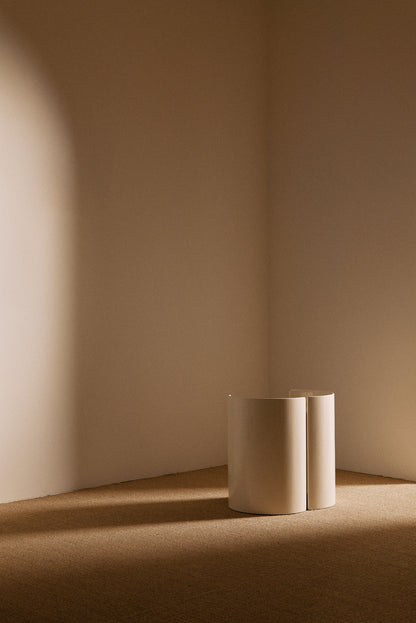 Kazuhide Takahama off white lacquered wood Gea side table, single table placed in the corner