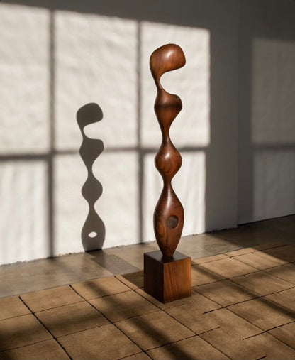 Kensho Wooden Sculpture by Chandler Mclellan in Walnut Sculptures & Statues