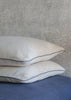 Linen Pillowcase w/ Piping Decor Standard Pillowcase / Natural / Light Blue