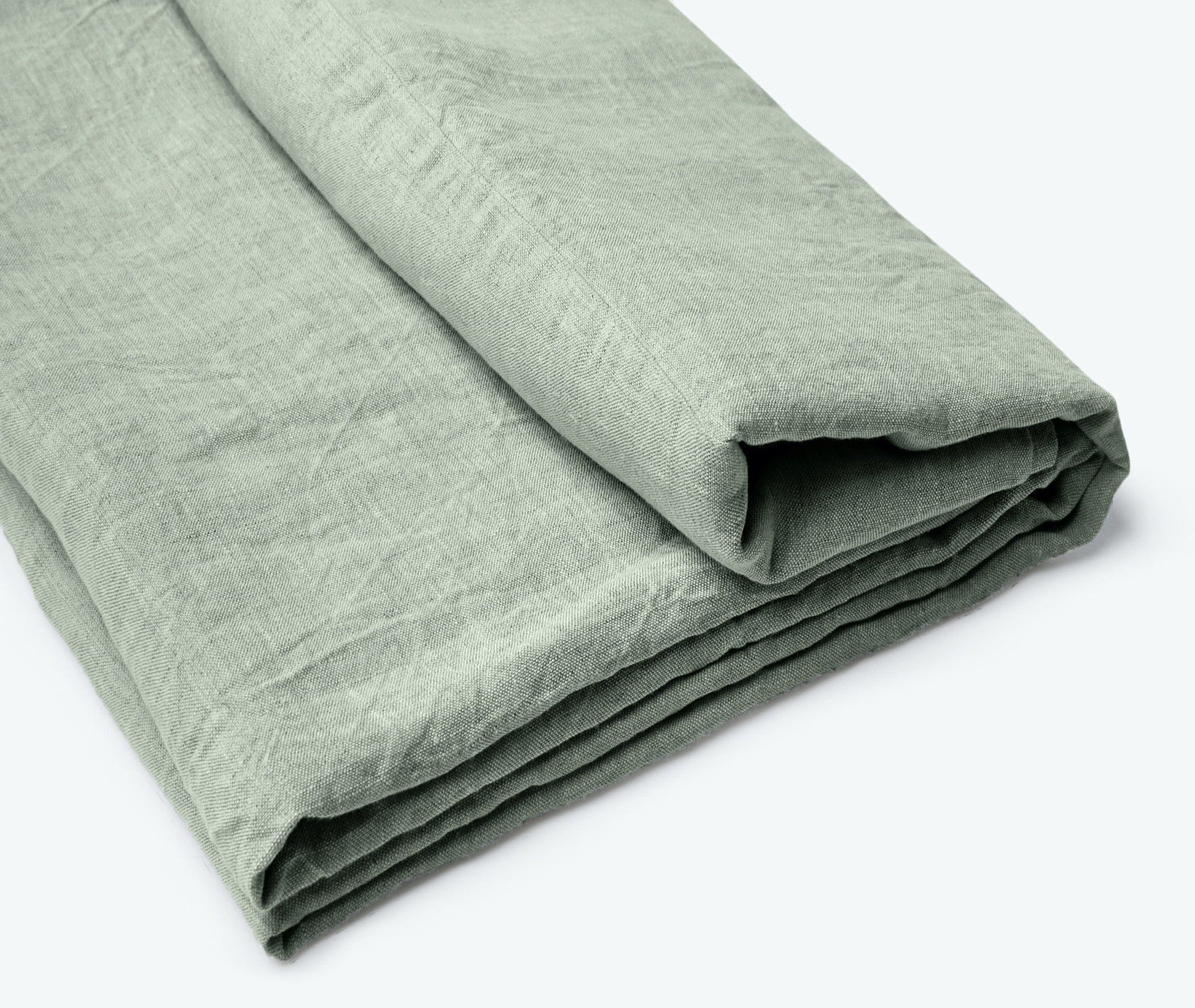 Linen Tablecloth w/ Large Border Decor Medium / Mint