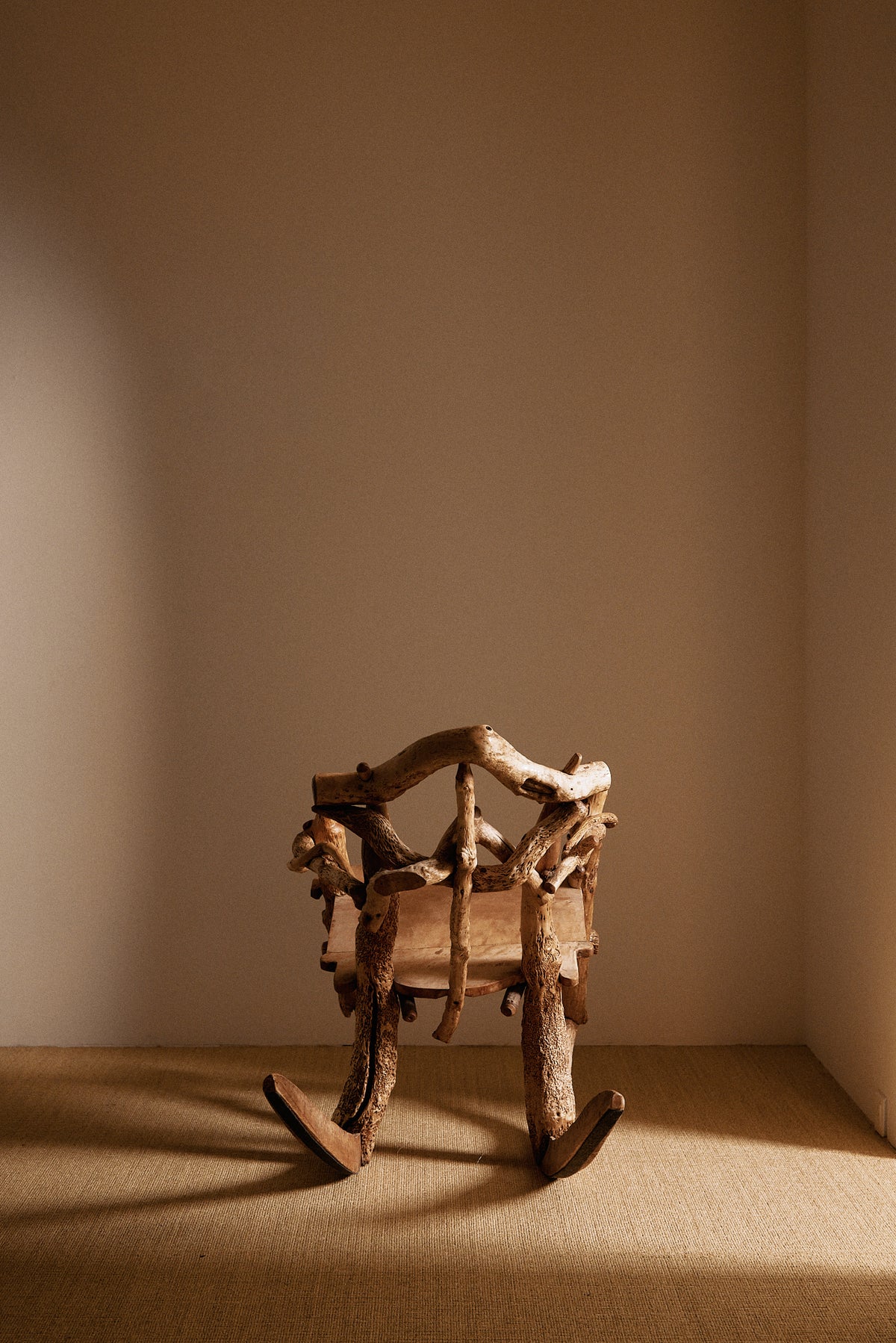 Matti Savijärvi tree root rocking chair, view from behind