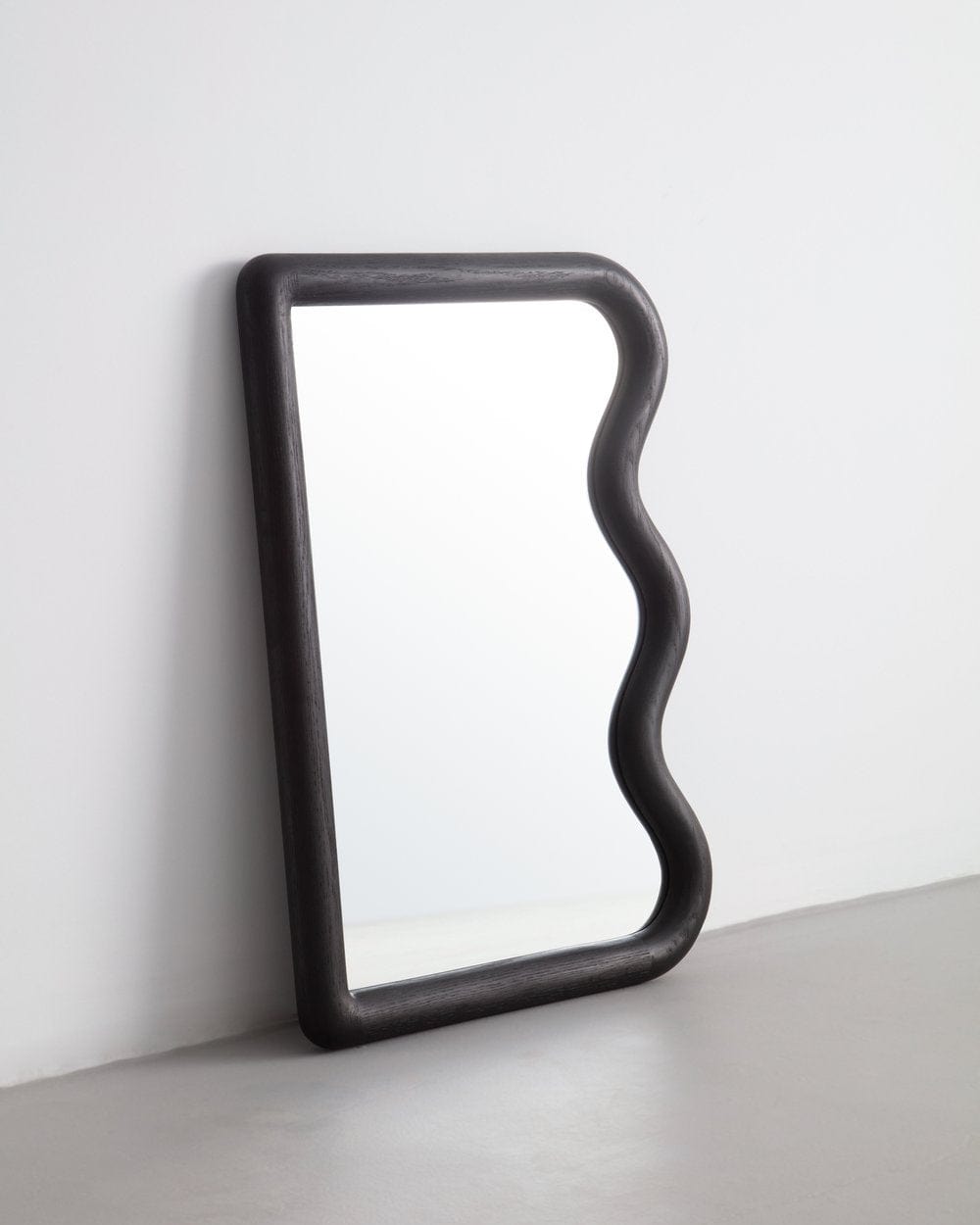 Mini Squiggle Mirror Charred Oak by Christopher Miano