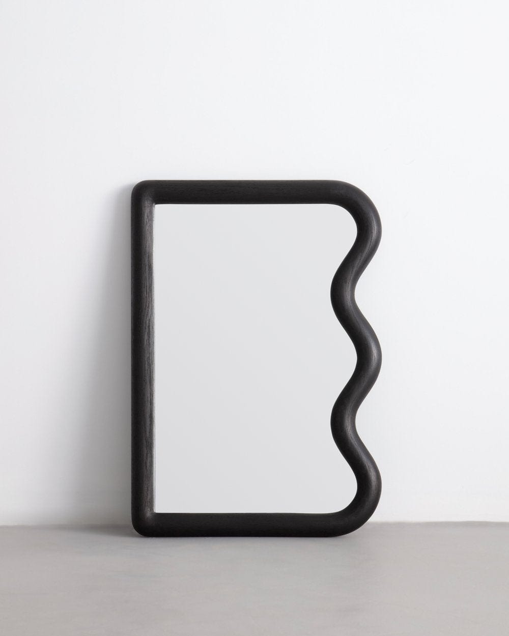 Mini Squiggle Mirror Charred Oak by Christopher Miano