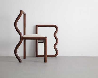 Mini Squiggle Mirror Walnut by Christopher Miano