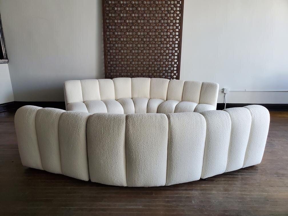 Modular Channel Sofa in Belgian Bouclé Sofas