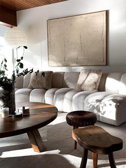 Modular Channel Sofa in Belgian Bouclé Sofas