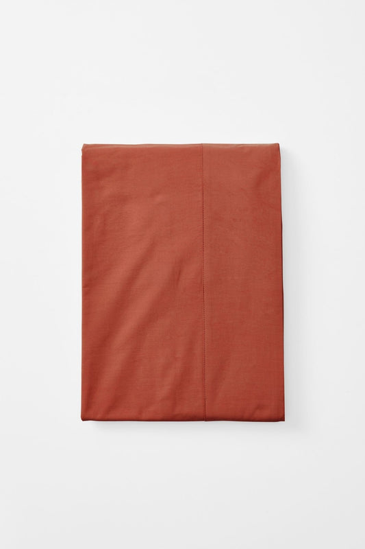 Mono Organic Cotton Percale Flat Sheet Bed Sheets Single / Ochre Red
