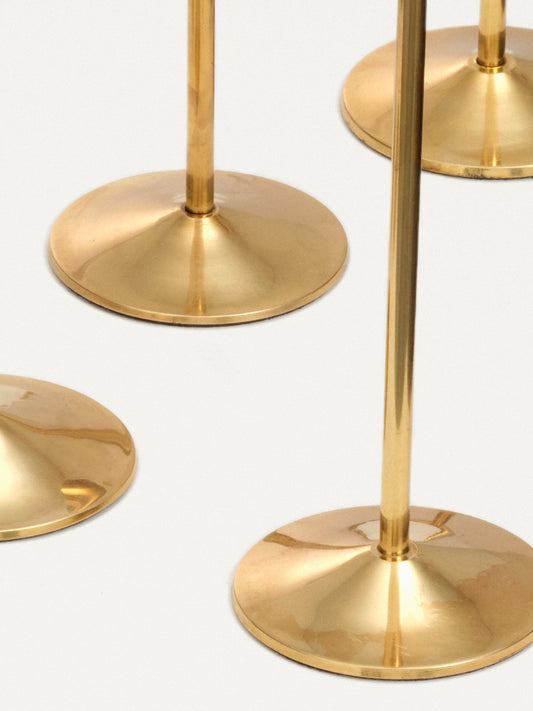 Polished Brass Candlestick Set Decor