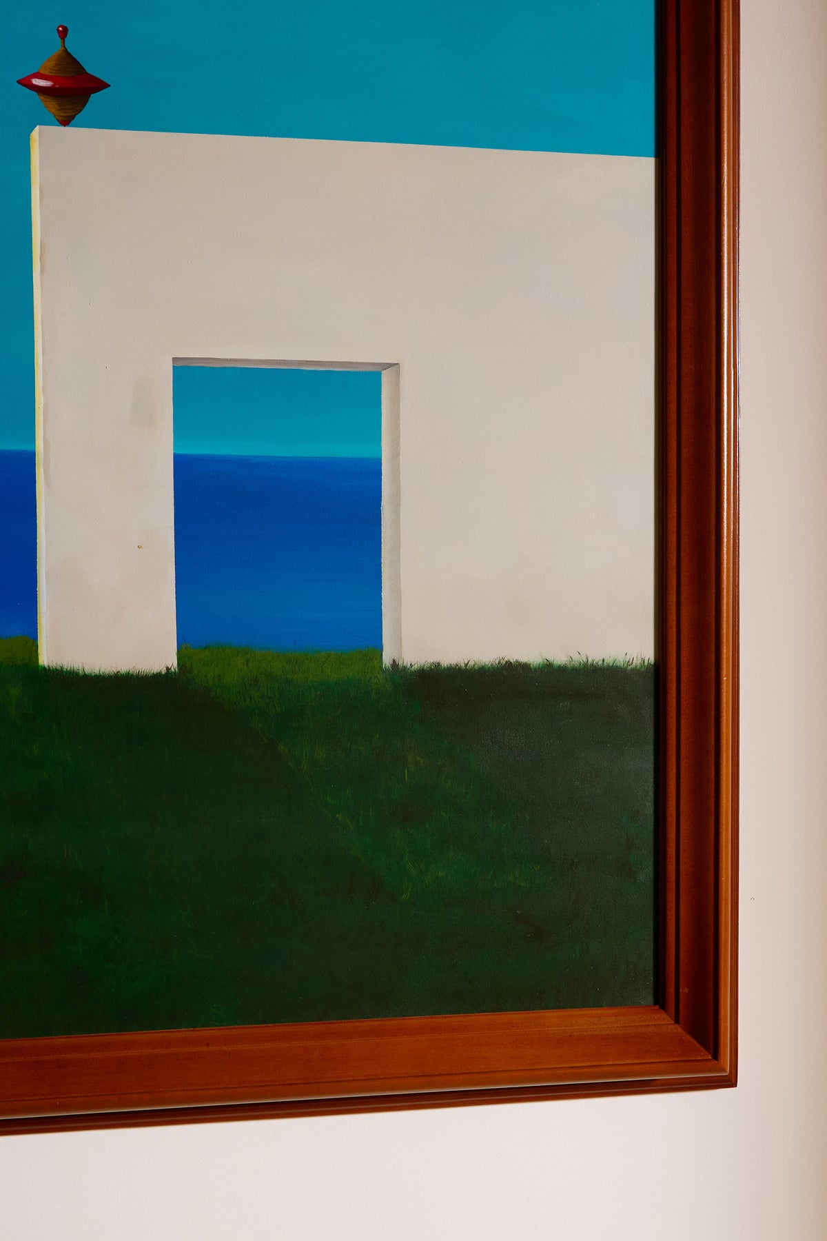 Provençal Spirit, Gentle and Soothing acrylic painting, view of the doorway and the side of the frame