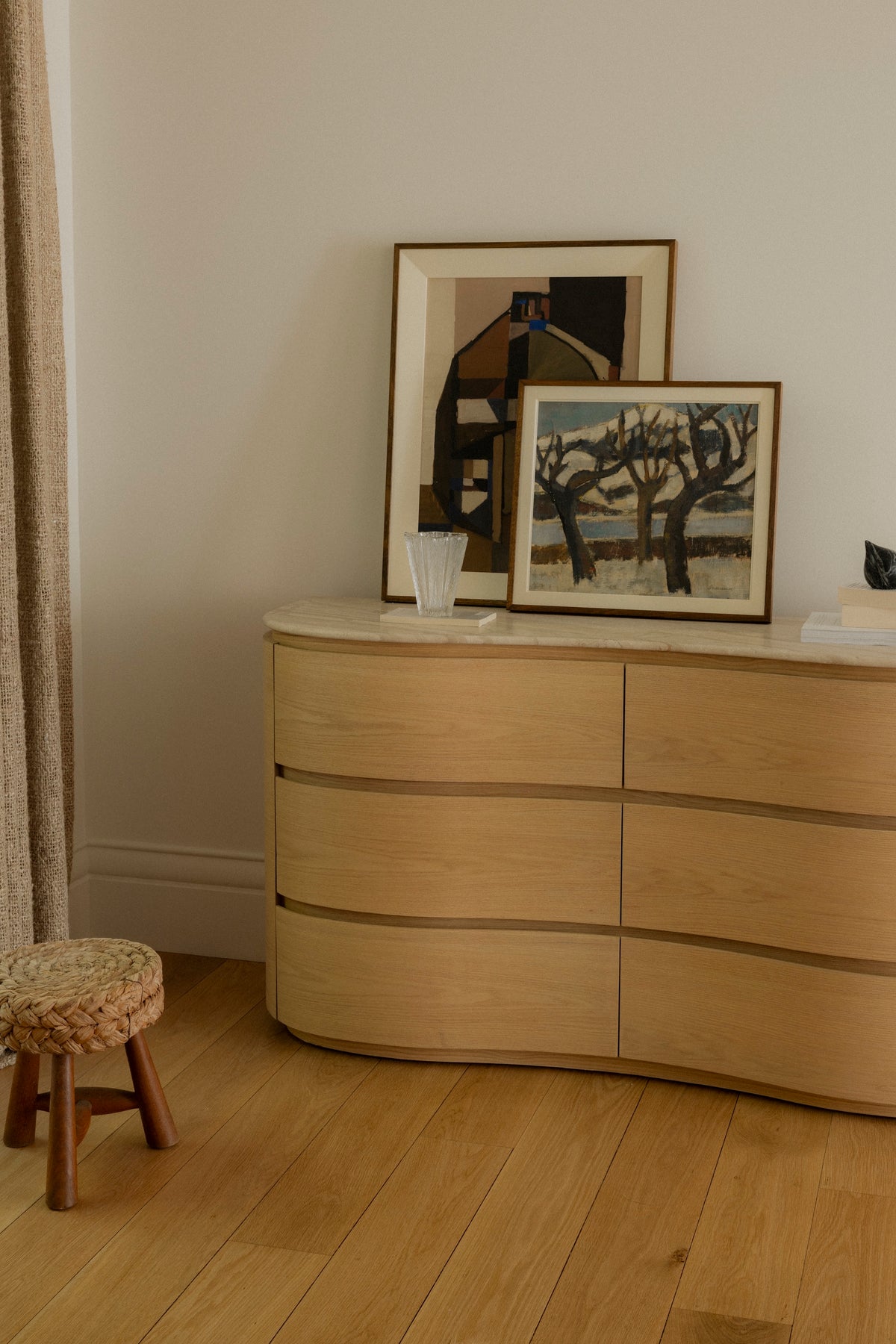 Remy Dresser in Palomino by Rachel Donath, styled in a bedroom
