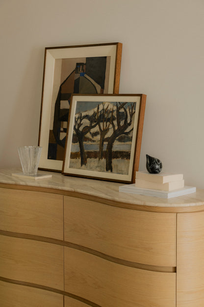 Remy Dresser in Palomino by Rachel Donath, styled in a bedroom
