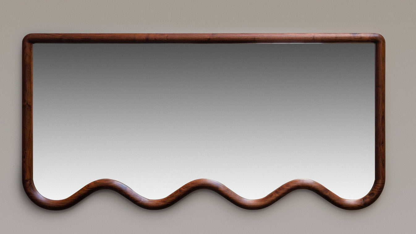 Squiggle Full Length Mirror in Walnut Claude Home