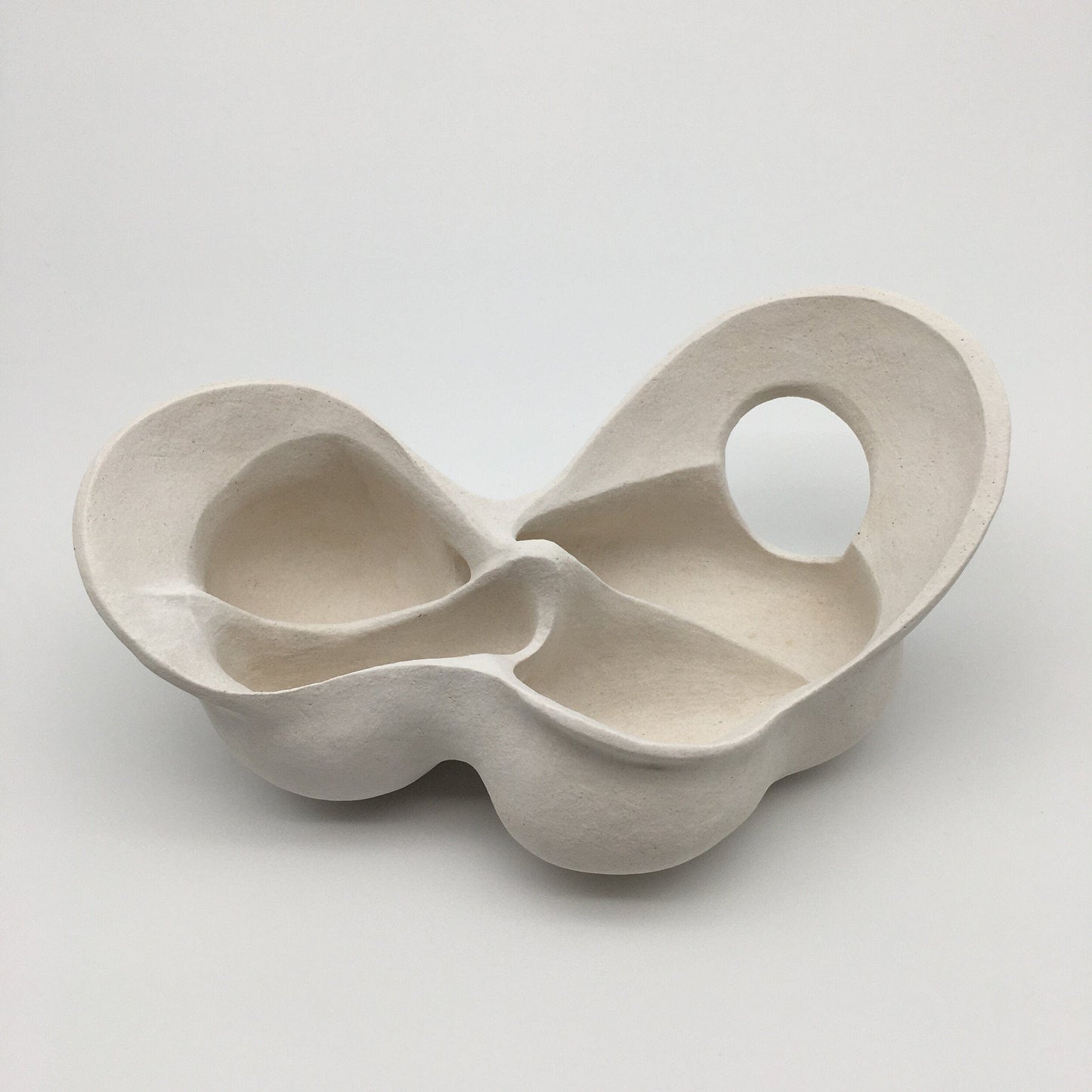Unglazed Clay Skeletal Bowl Sculpture by Evamarie Pappas-Oglander