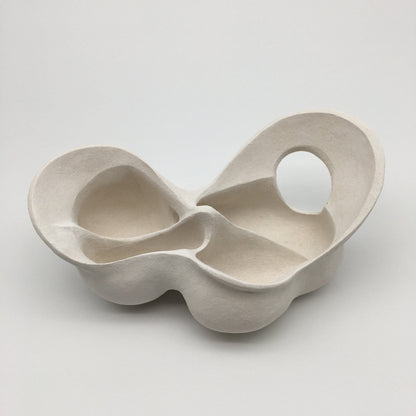 Unglazed Clay Skeletal Bowl Sculpture by Evamarie Pappas-Oglander
