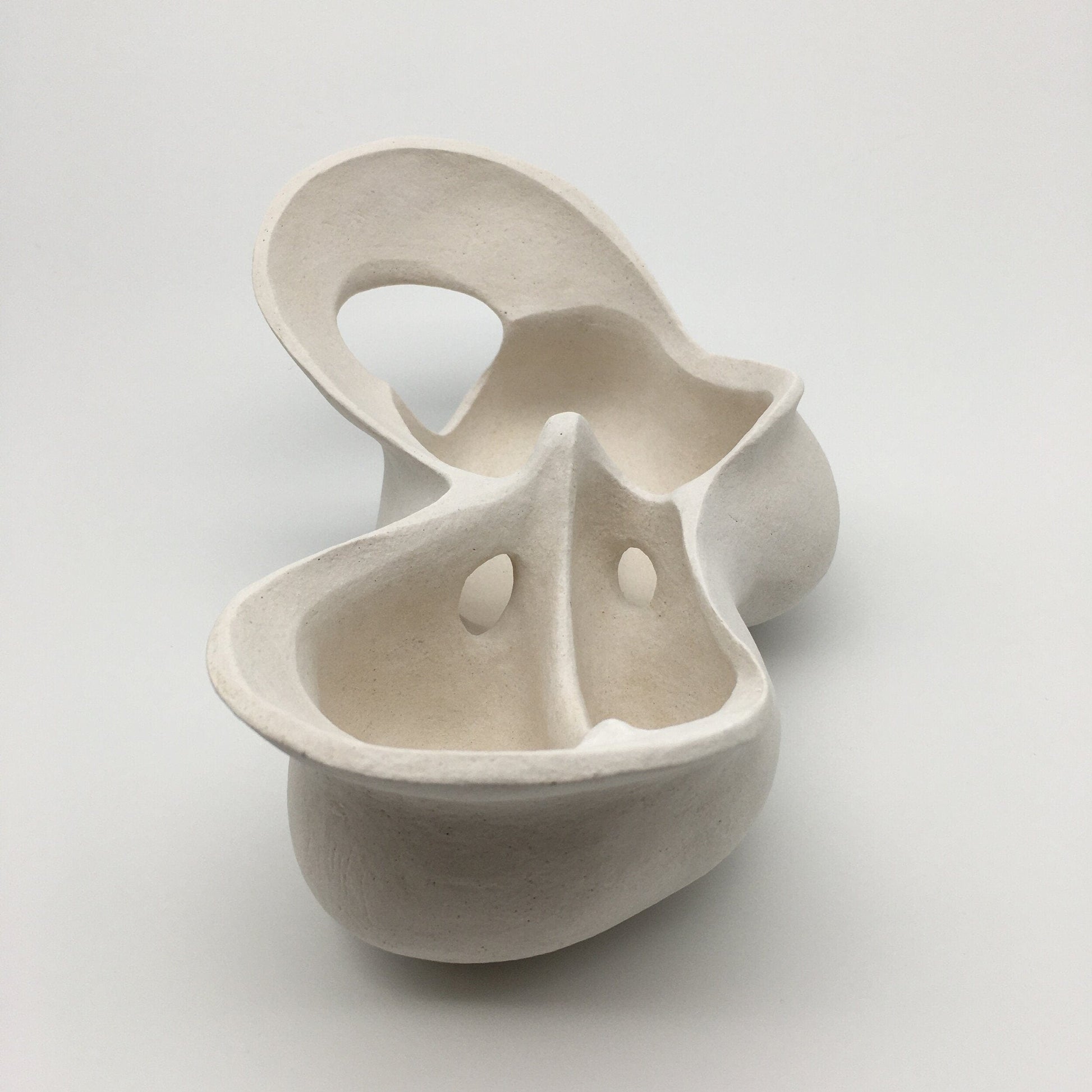 Unglazed Clay Skeletal Bowl Sculpture by Evamarie Pappas-Oglander