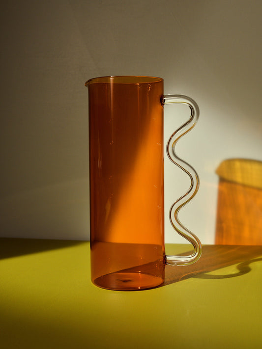 Wave Pitcher - Amber