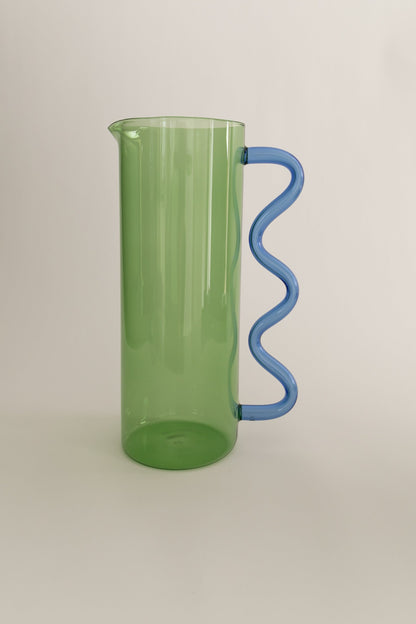 Wave Pitcher - Green w/ Blue