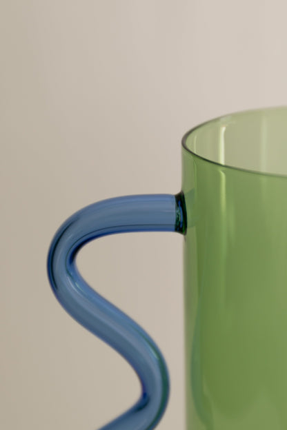Wave Pitcher - Green w/ Blue