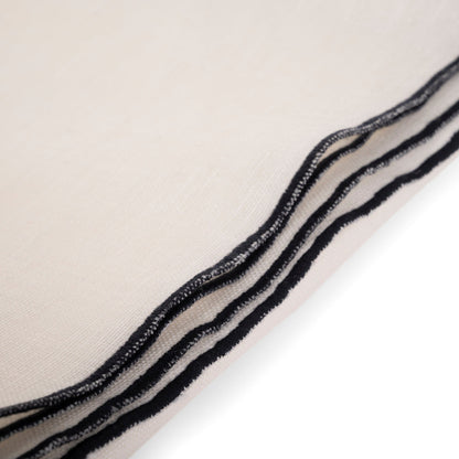 Waxed Linen Tablecloth w/ Trim Decor
