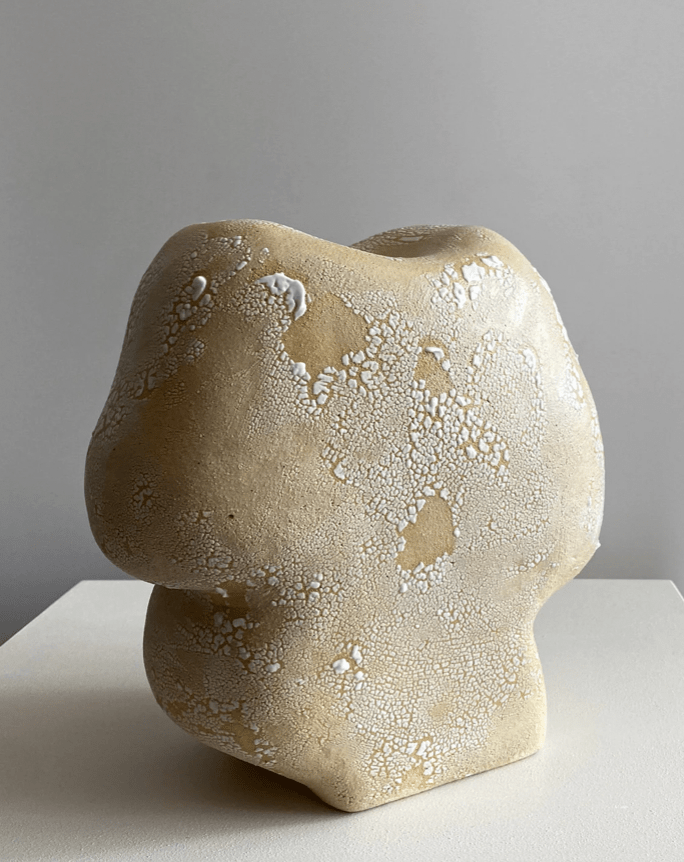White Textured Ceramic Vase by Maku Ceramics. Vases