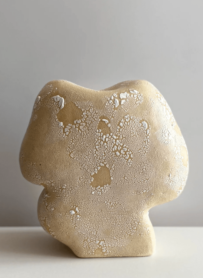 White Textured Ceramic Vase by Maku Ceramics. Vases