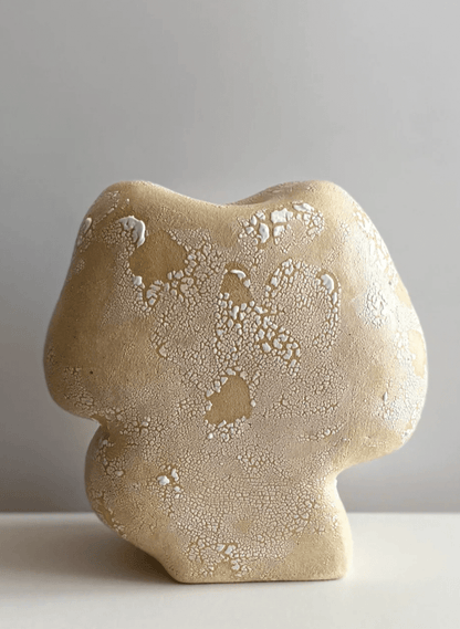 White Textured Ceramic Vase by Maku Ceramics. Vases