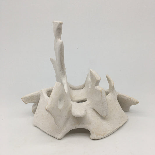 WHITE UNDERGLAZE ON STONEWARE SCULPTURE BY EVAMARIE PAPPAS-OGLANDER