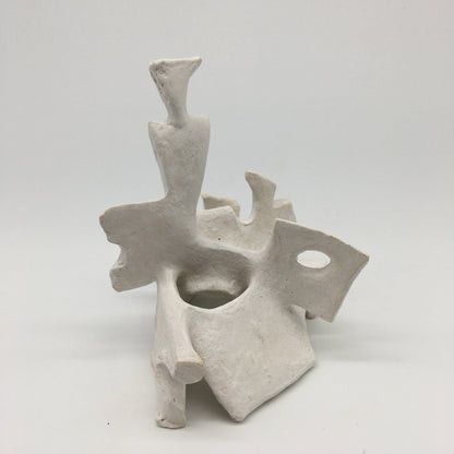 WHITE UNDERGLAZE ON STONEWARE SCULPTURE BY EVAMARIE PAPPAS-OGLANDER
