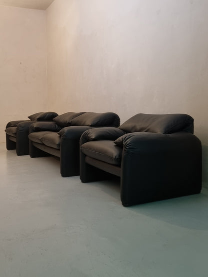 Black Maralunga Chair and Sofa Set Sofas