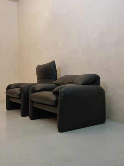 Black Maralunga Chair and Sofa Set Sofas
