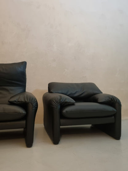 Black Maralunga Chair and Sofa Set Sofas