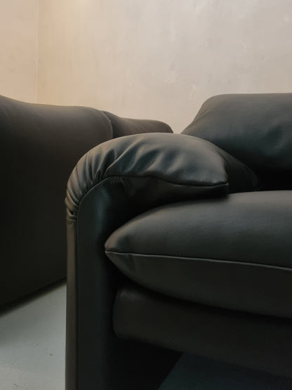 Black Maralunga Chair and Sofa Set Sofas
