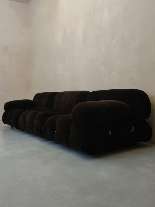 Camaleonda in Brown Mohair by Mario Bellini Sofas