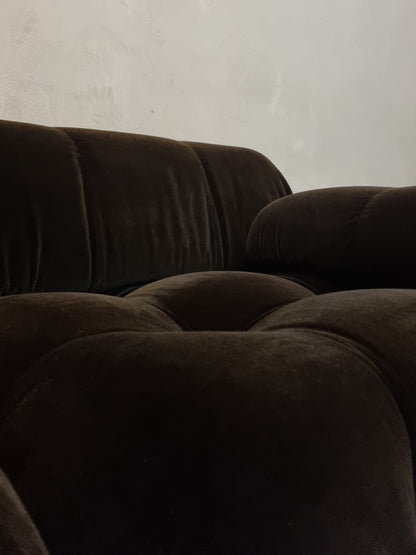 Camaleonda in Brown Mohair by Mario Bellini Sofas