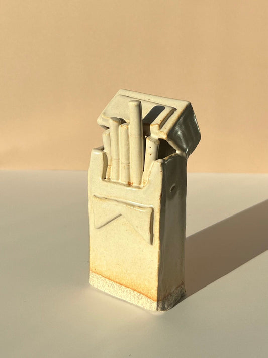 Ceramic Cigarettes - Glazed Cream Decorative Objects