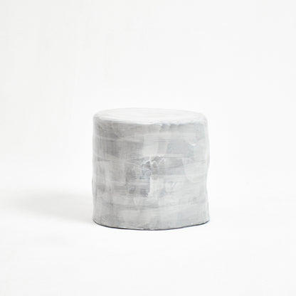 Ceramic Side Table - Small (Custom Shape) in Brushed White End Tables