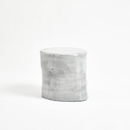 Ceramic Side Table - Small (Custom Shape) in Brushed White End Tables