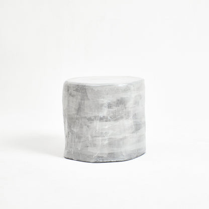 Ceramic Side Table - Small (Custom Shape) in Brushed White End Tables