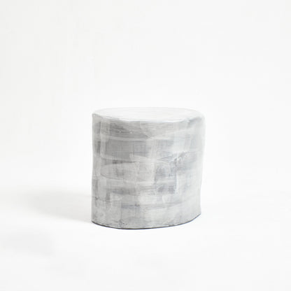 Ceramic Side Table - Small (Custom Shape) in Brushed White End Tables