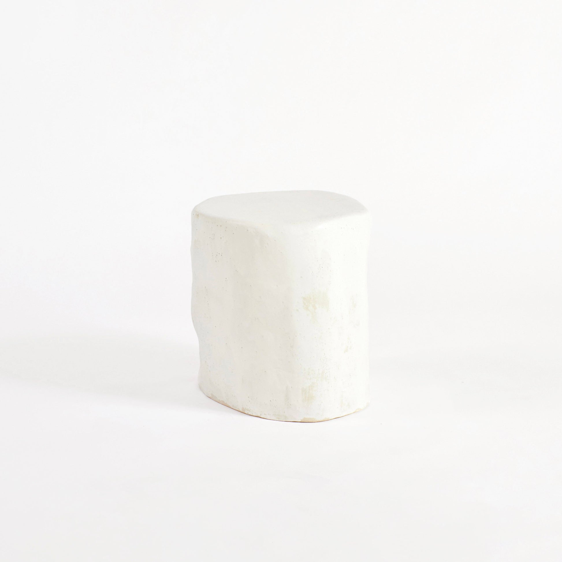 Ceramic Side Table - Small (Custom Shape) in White End Tables